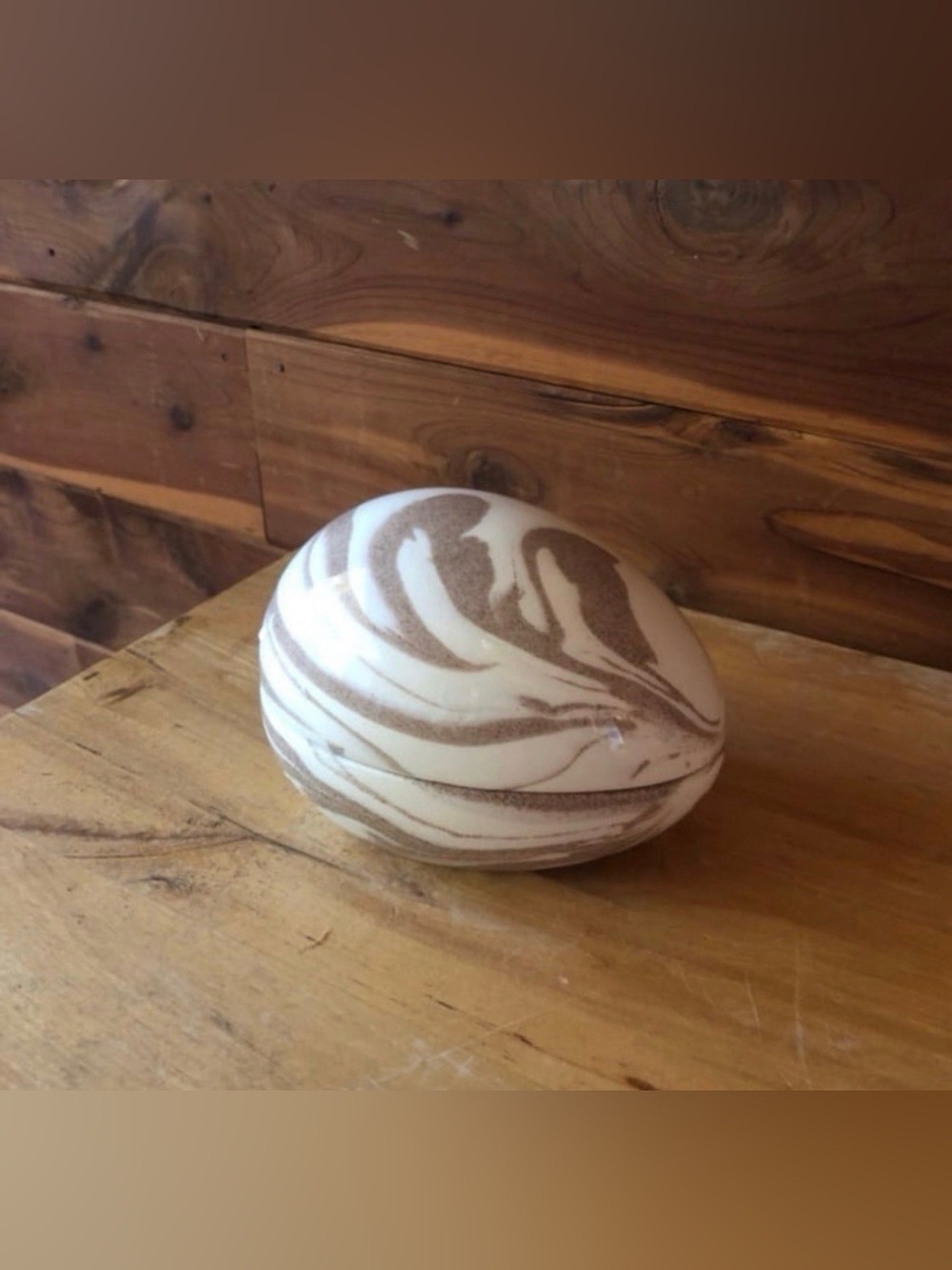 Mount St Helens Ashware Decorative Egg Trinket Box Volcanic Ash Collectible - Picture 2 of 4
